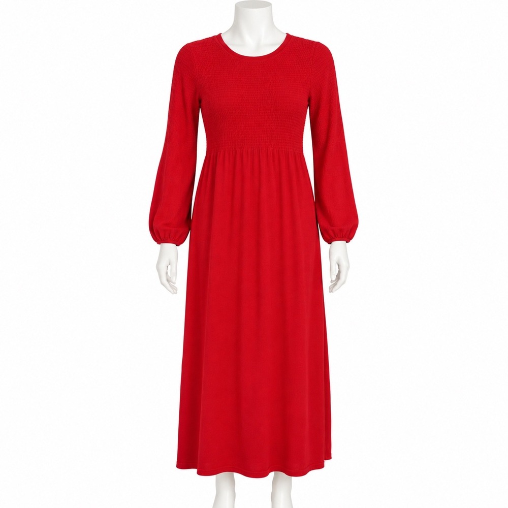 Tuckernuck Pomander Place Red Sweater Knit Maxi Dress Women's Large Long Sleeve
